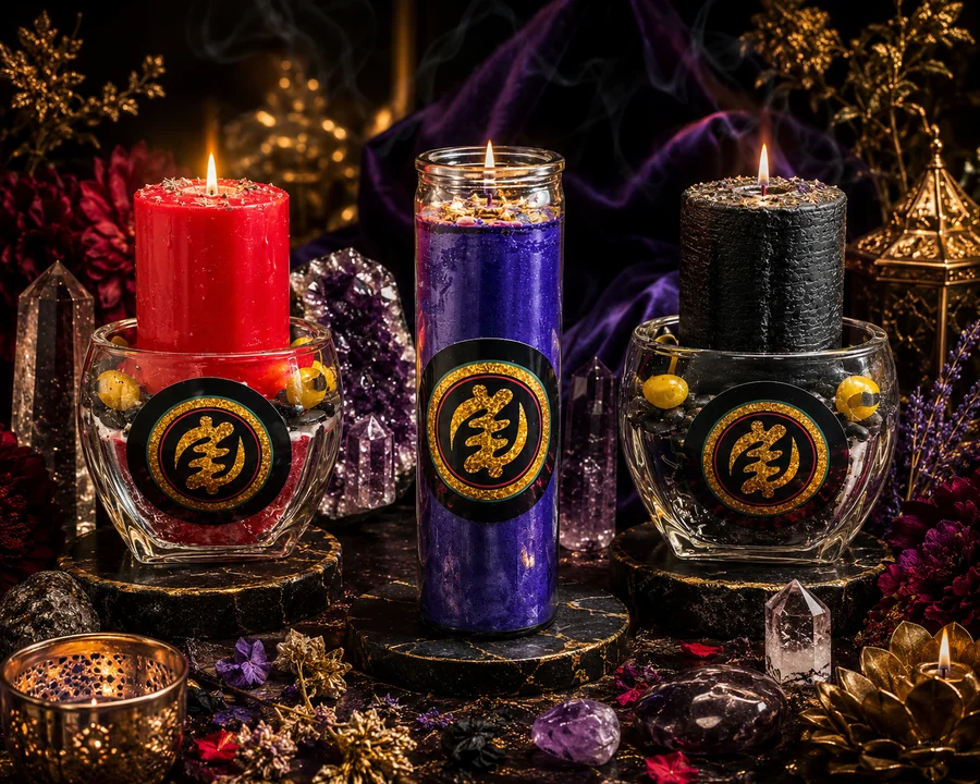Custom Copper, Crystal and Stone Candle